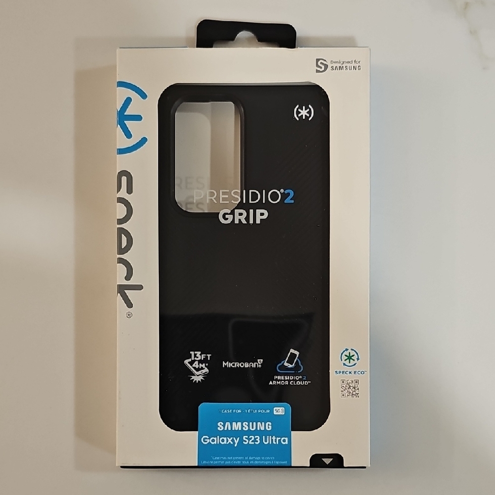 Speck Presidio2 Grip Case for Samsung Galaxy S23 Ultra - Black